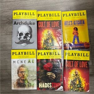 Collection of Playbills with Yellow Headers